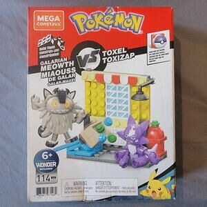 Mega Construx POKEMON: 114pc GALARIAN MEOWTH vs TOXEL Building Set (2020), N.I.B